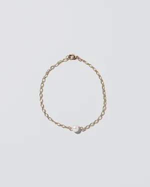 Pearl Station Bracelet Open Oval Chain