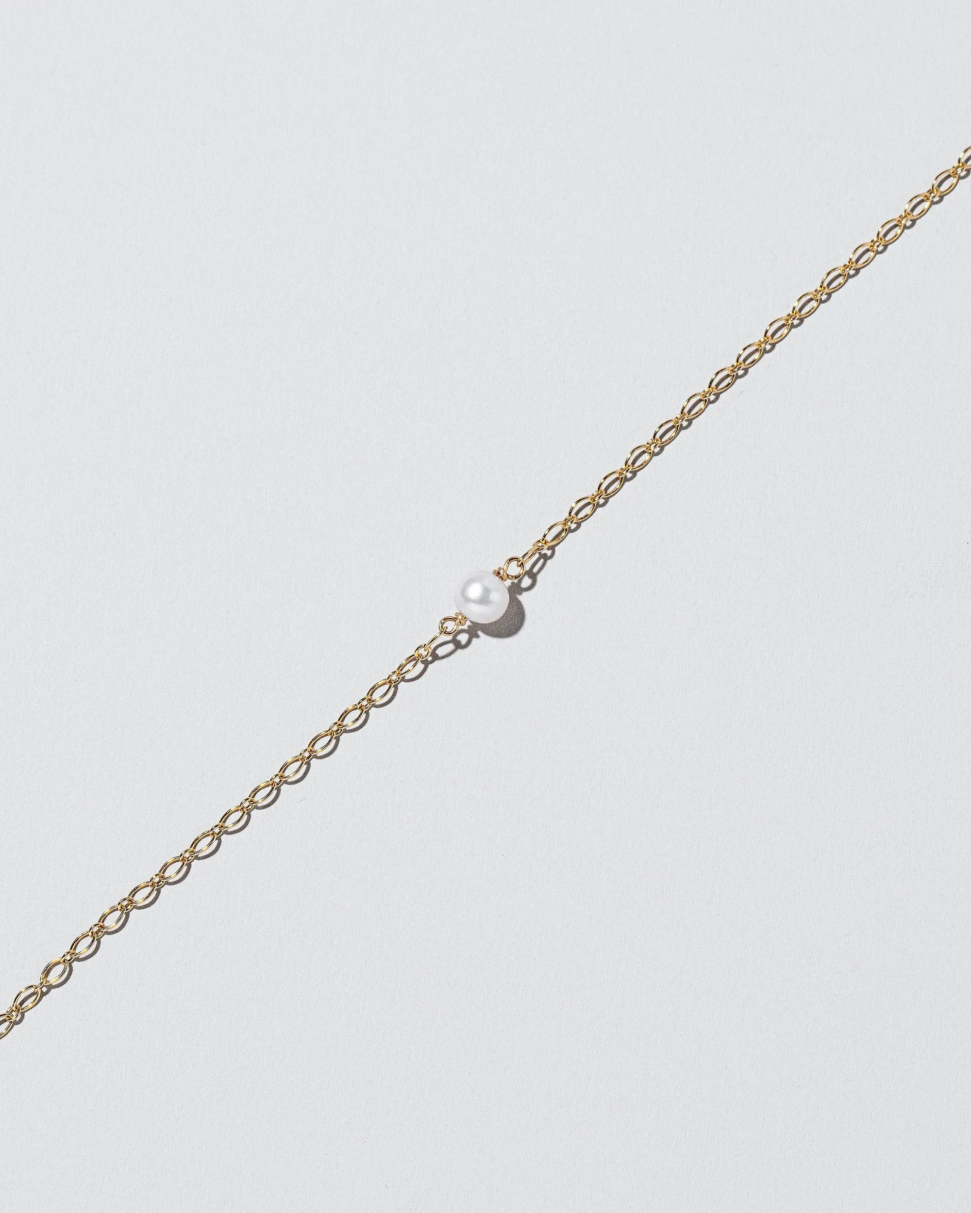 Pearl Station Bracelet Open Oval Chain