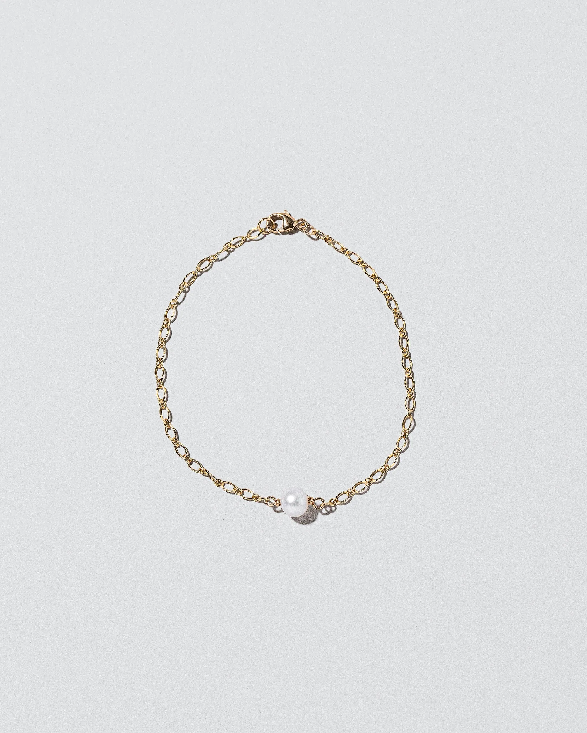 Pearl Station Bracelet Open Oval Chain