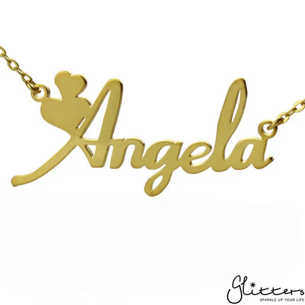 Personalised 24K Gold Plated Sterling Silver Name Necklace-Script 4