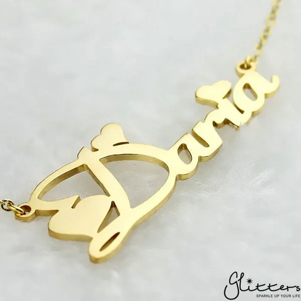 Personalised 24K Gold Plated Sterling Silver Name Necklace-Script 4