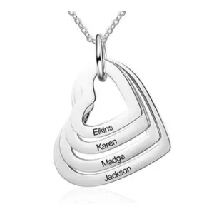 Personalized Engraved 4 Names Necklace