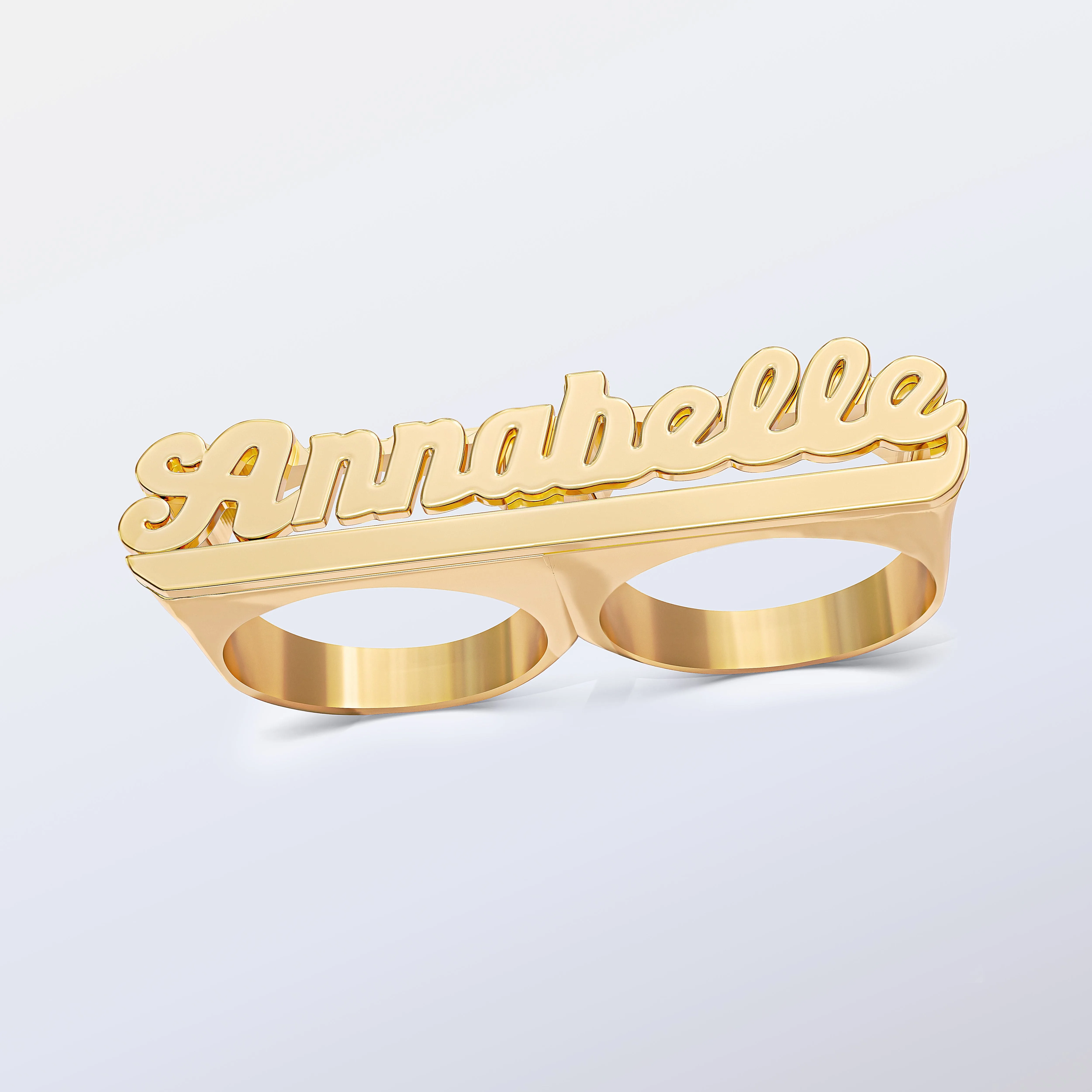 Personalized Two Finger Name Ring