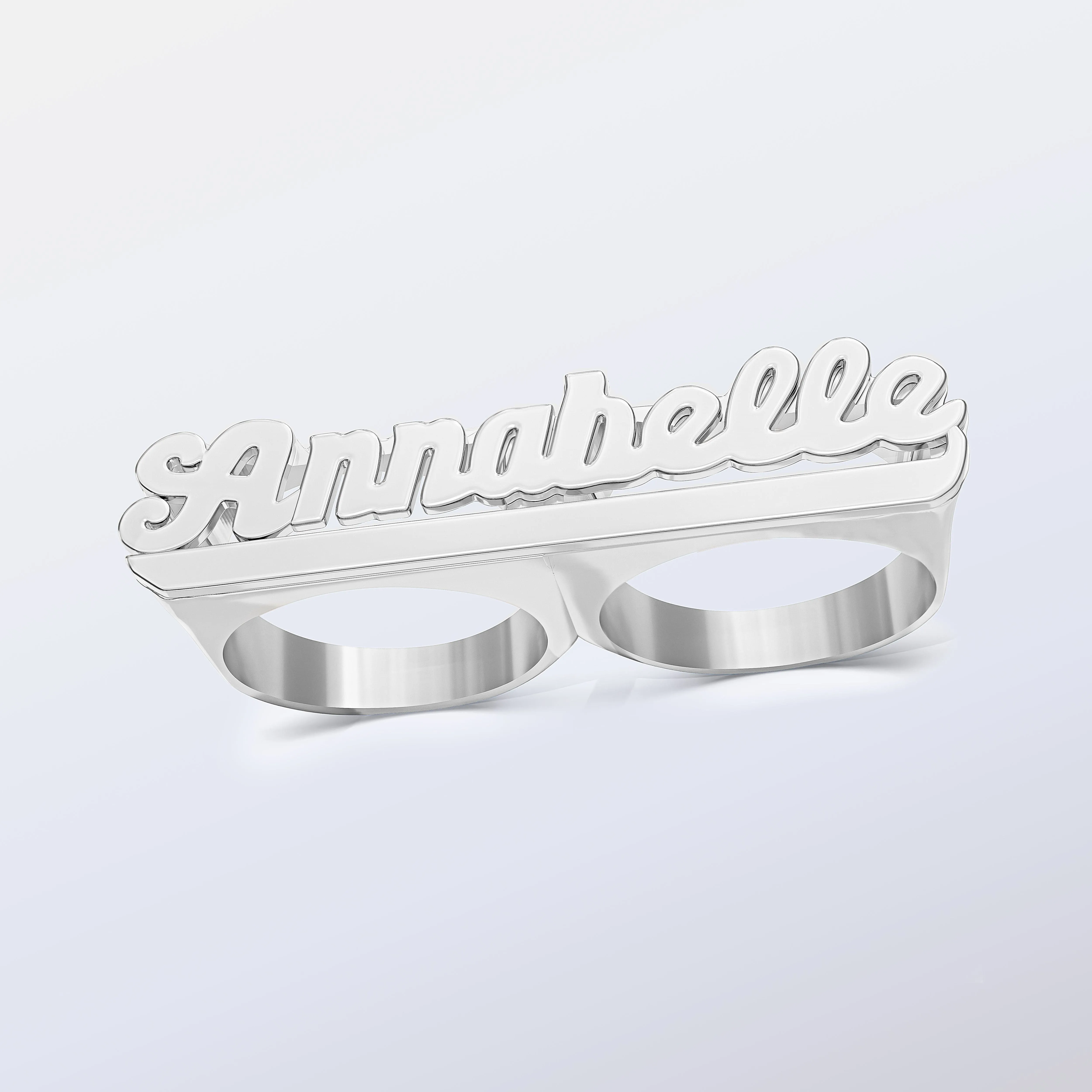 Personalized Two Finger Name Ring