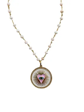 Pink Peruvian Opal Evil Eye