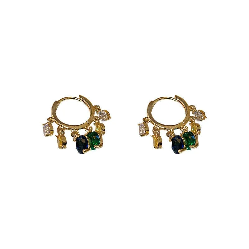 Pretty Emerald Hoop Earrings