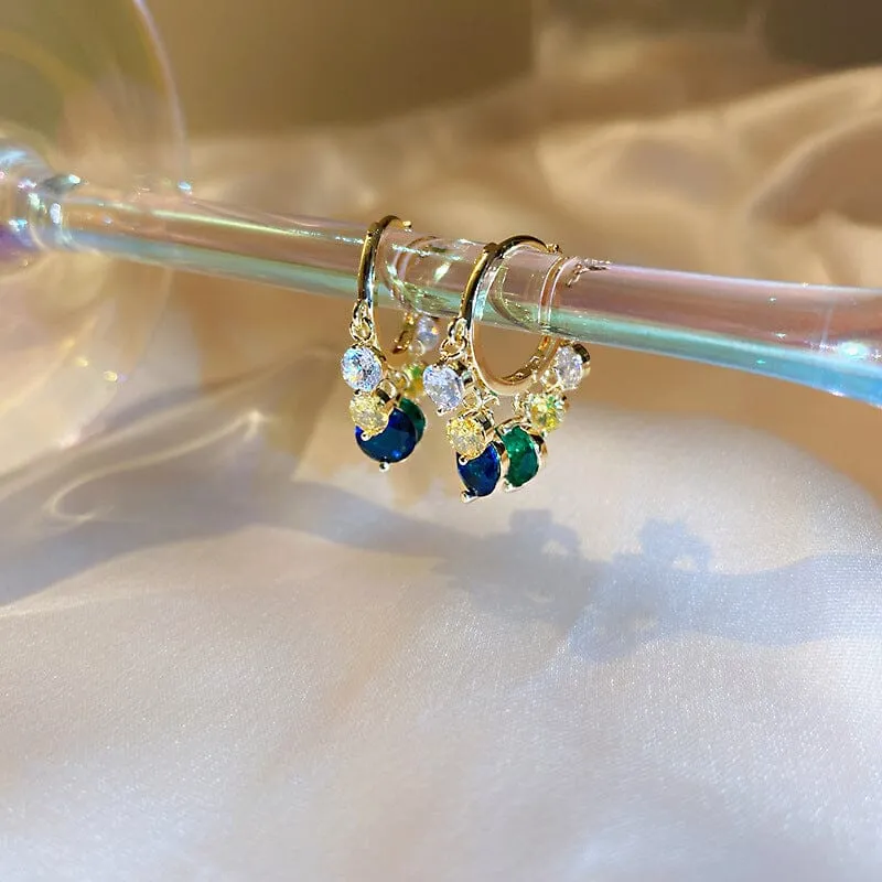 Pretty Emerald Hoop Earrings