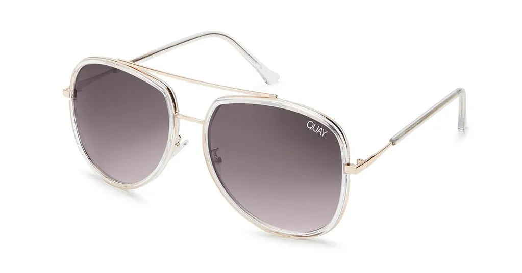 Quay Needing Fame Aviator Sunglasses Brown