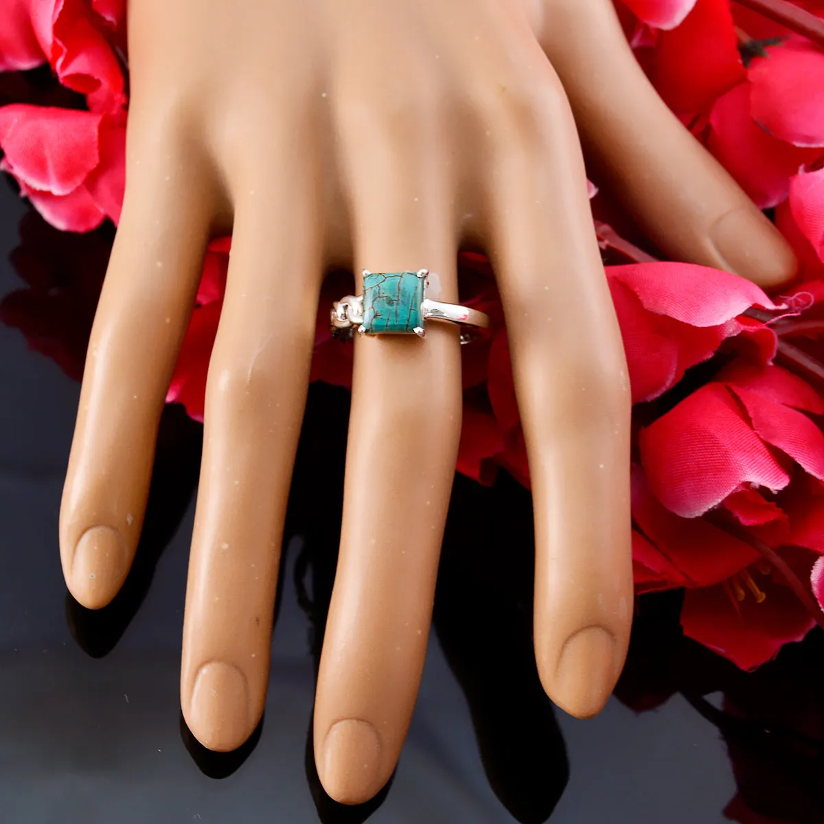 Riyo Bewitching Gems Turquoise Sterling Silver Ring Pokemon Jewelry