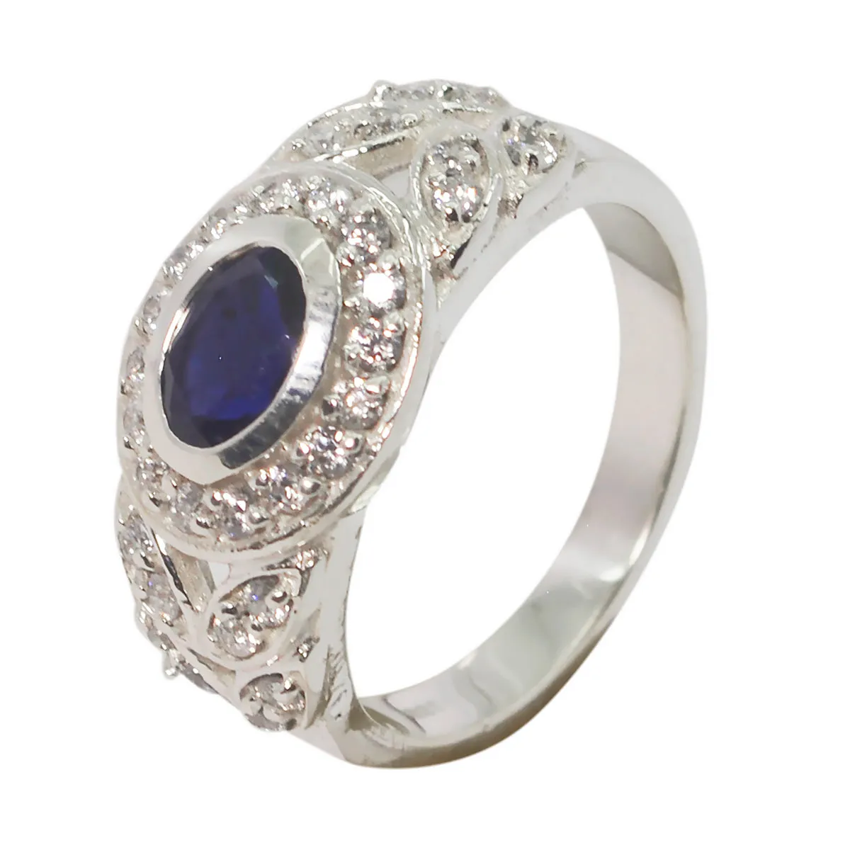 Riyo Exporter Gemstone Iolite 925 Sterling Silver Ring Nice Item