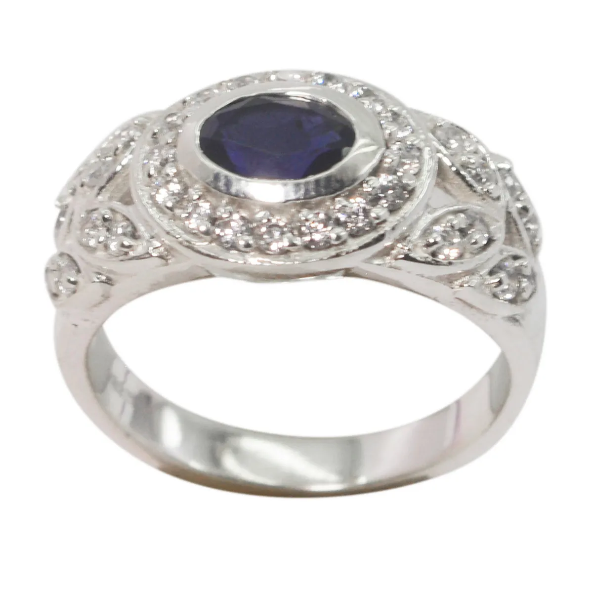 Riyo Exporter Gemstone Iolite 925 Sterling Silver Ring Nice Item