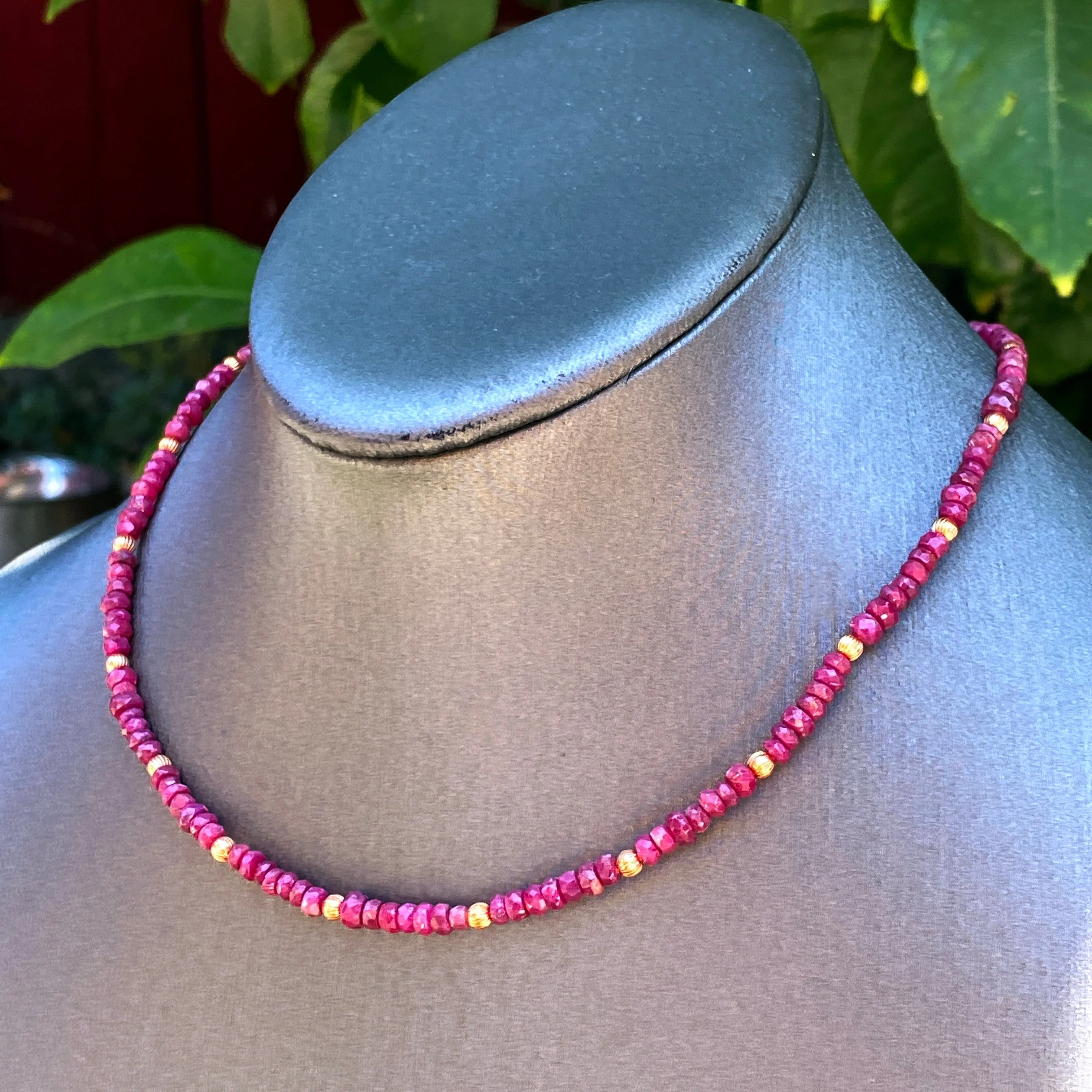 Ruby gemstone and Copper choker Necklace