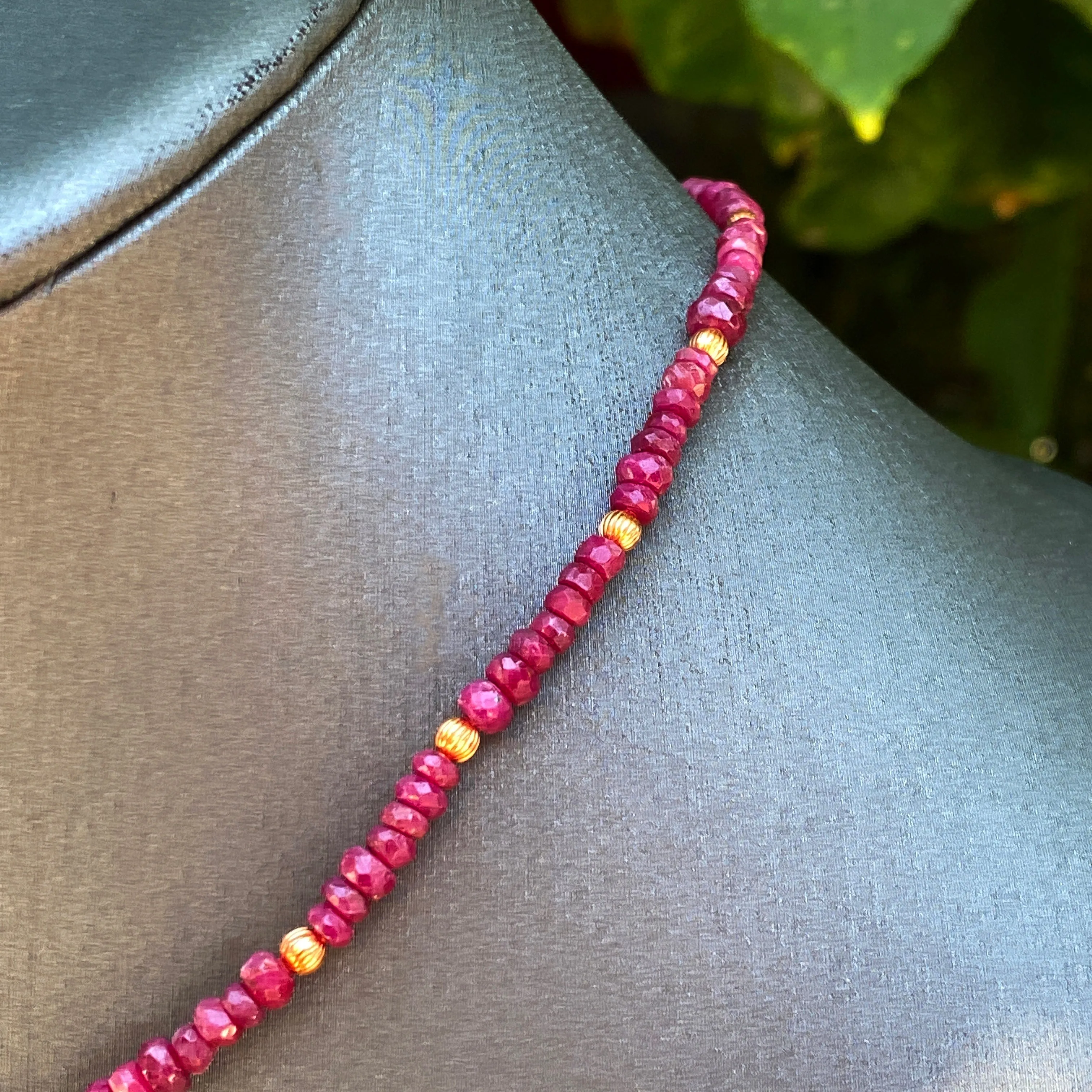 Ruby gemstone and Copper choker Necklace