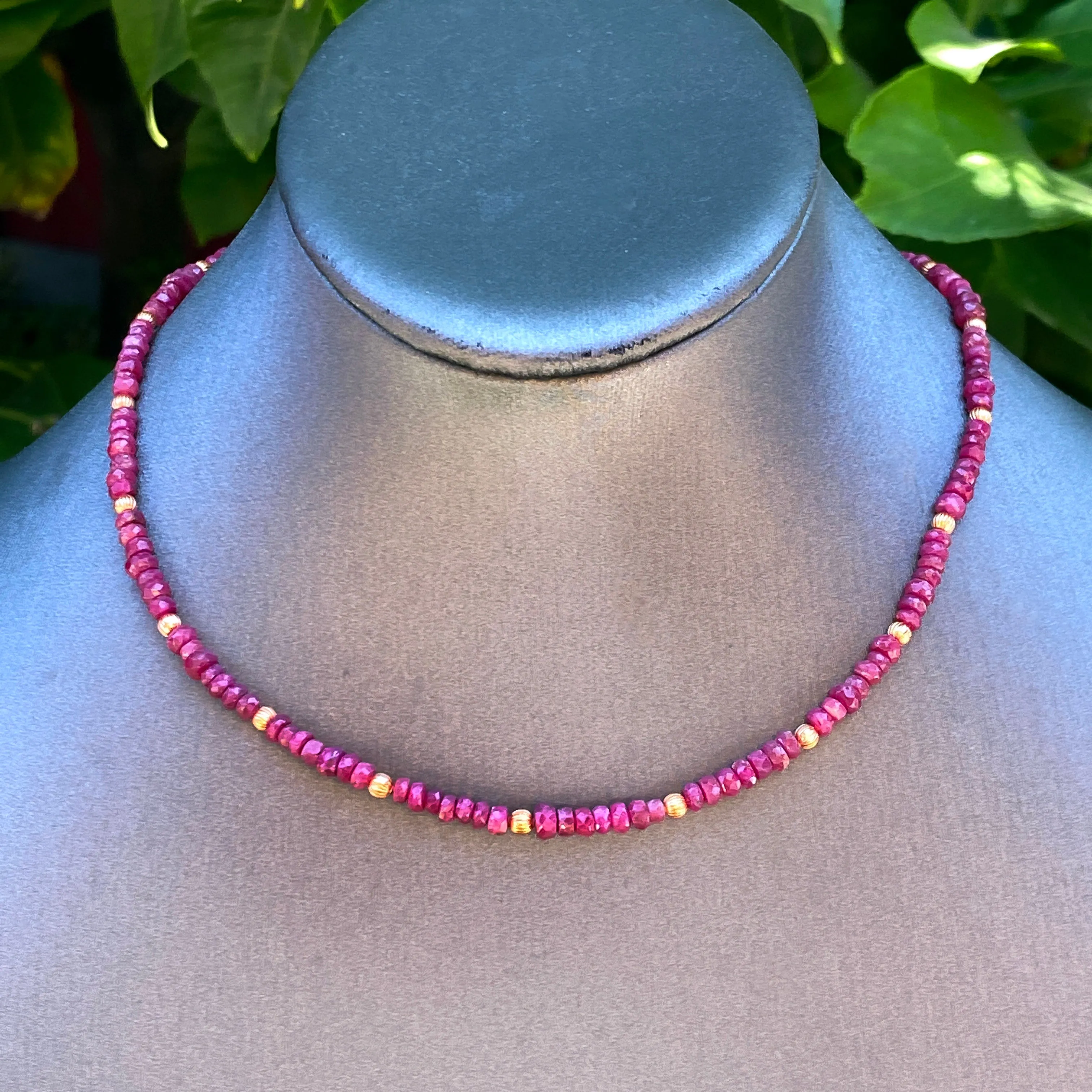 Ruby gemstone and Copper choker Necklace