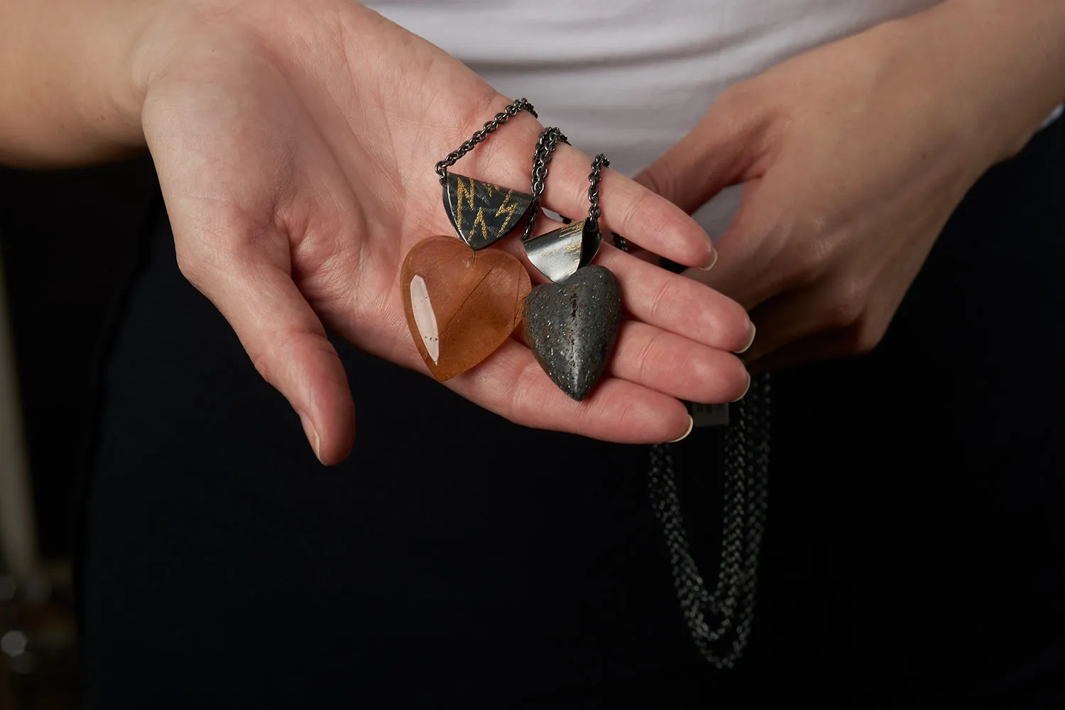 Rutilated Quartz Heart Pendant