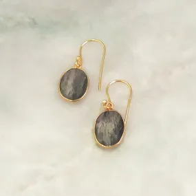 Rutilated Quartz Single Drop Hook Earrings