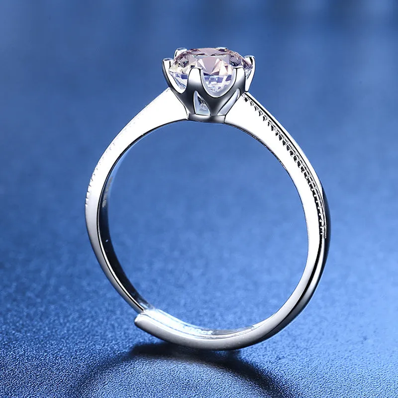 S925 Silver Moissanite Proposal Ring