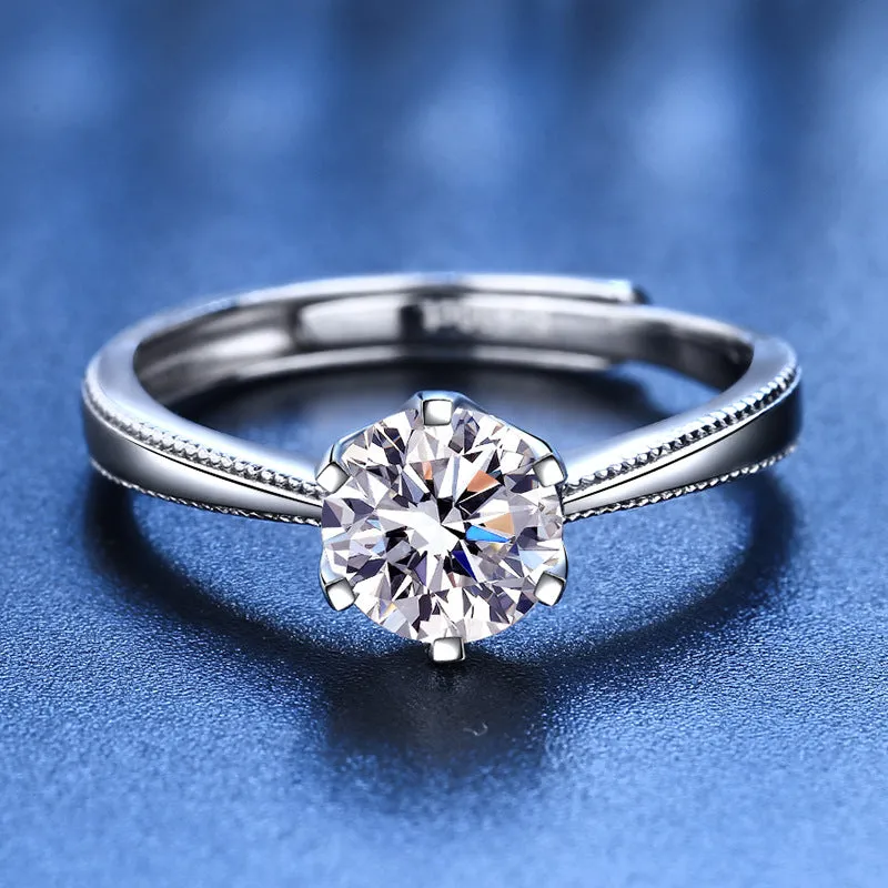 S925 Silver Moissanite Proposal Ring