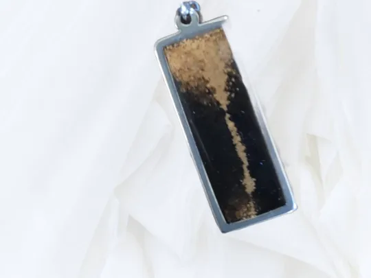 Silver Resin Rectangle Pendant