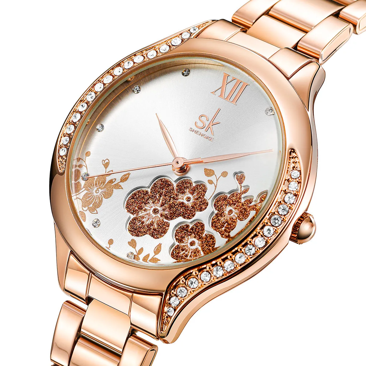 SK Floral Dial - Lady Silver Watch