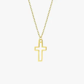 Small Cross Necklace | 14K Solid Gold