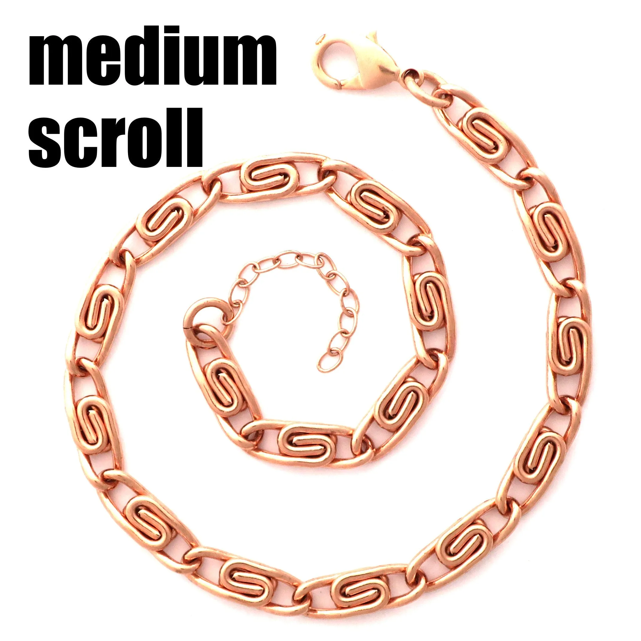 Solid Copper Bulk Chain Unfinished 5mm Celtic Copper Scroll Chain FC66 Medium Copper Celtic Scroll Chain By The Foot