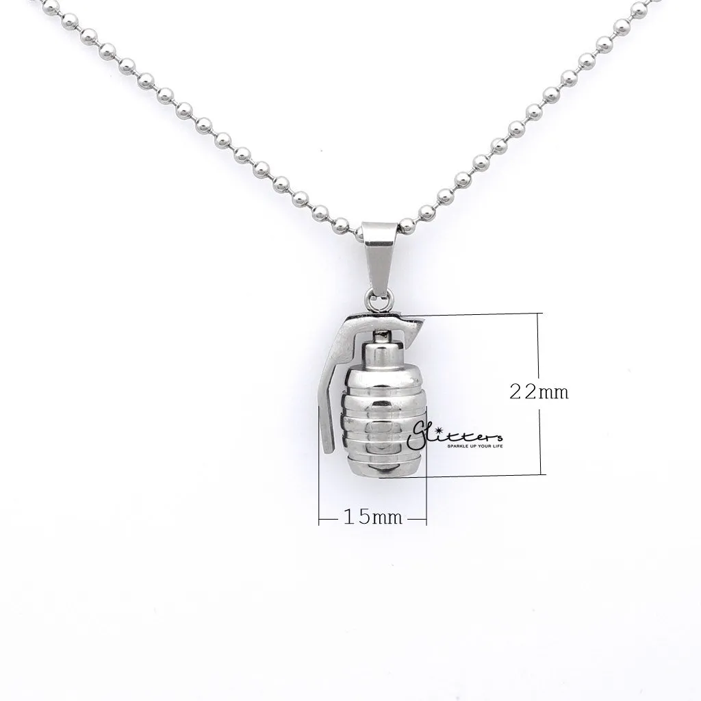 Stainless Steel Grenade Pendant