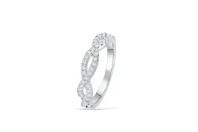 Stephanie Double Diamond Open Twist Band 0.43 ct tw Round-cut 14K White Gold BAN008