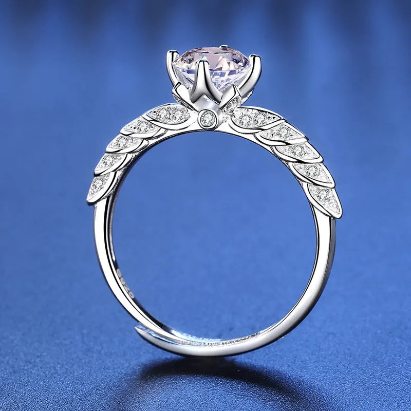 Sterling Silver Court Moissanite Ring