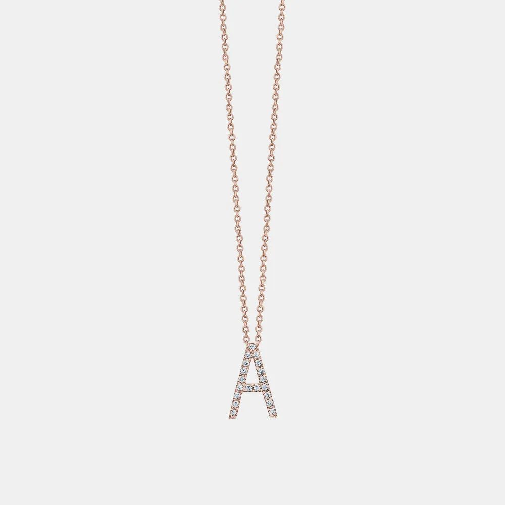 Straight Diamond Initial Necklace