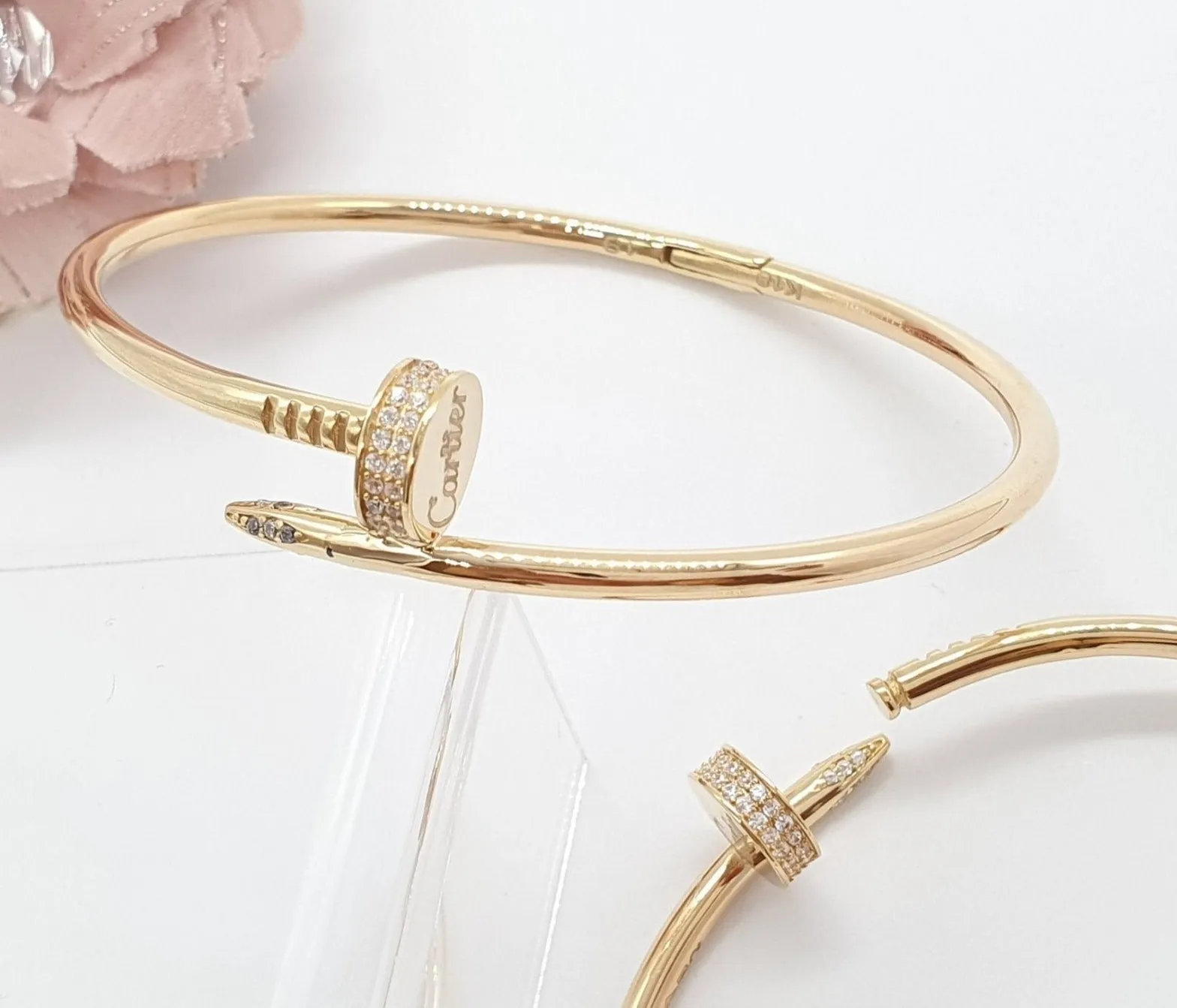 Studded Nail Bangle 18K Gold