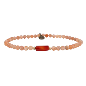 Sunstone with Carnelian Mini Gemstone Bracelet