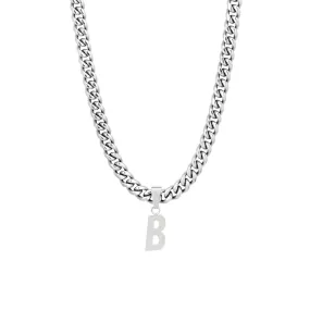 Thick Silver Initial Choker Chain