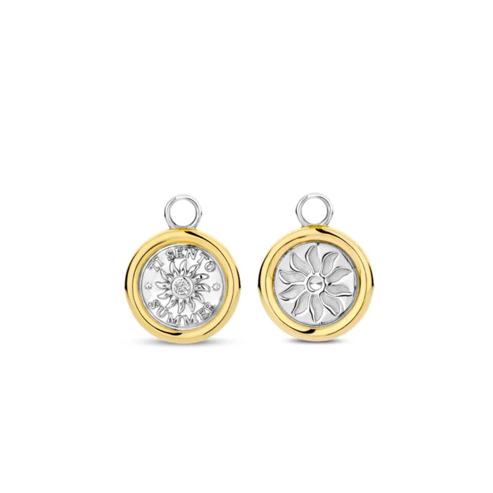 Ti Sento Two-Tone Sun Coin Ear Charms