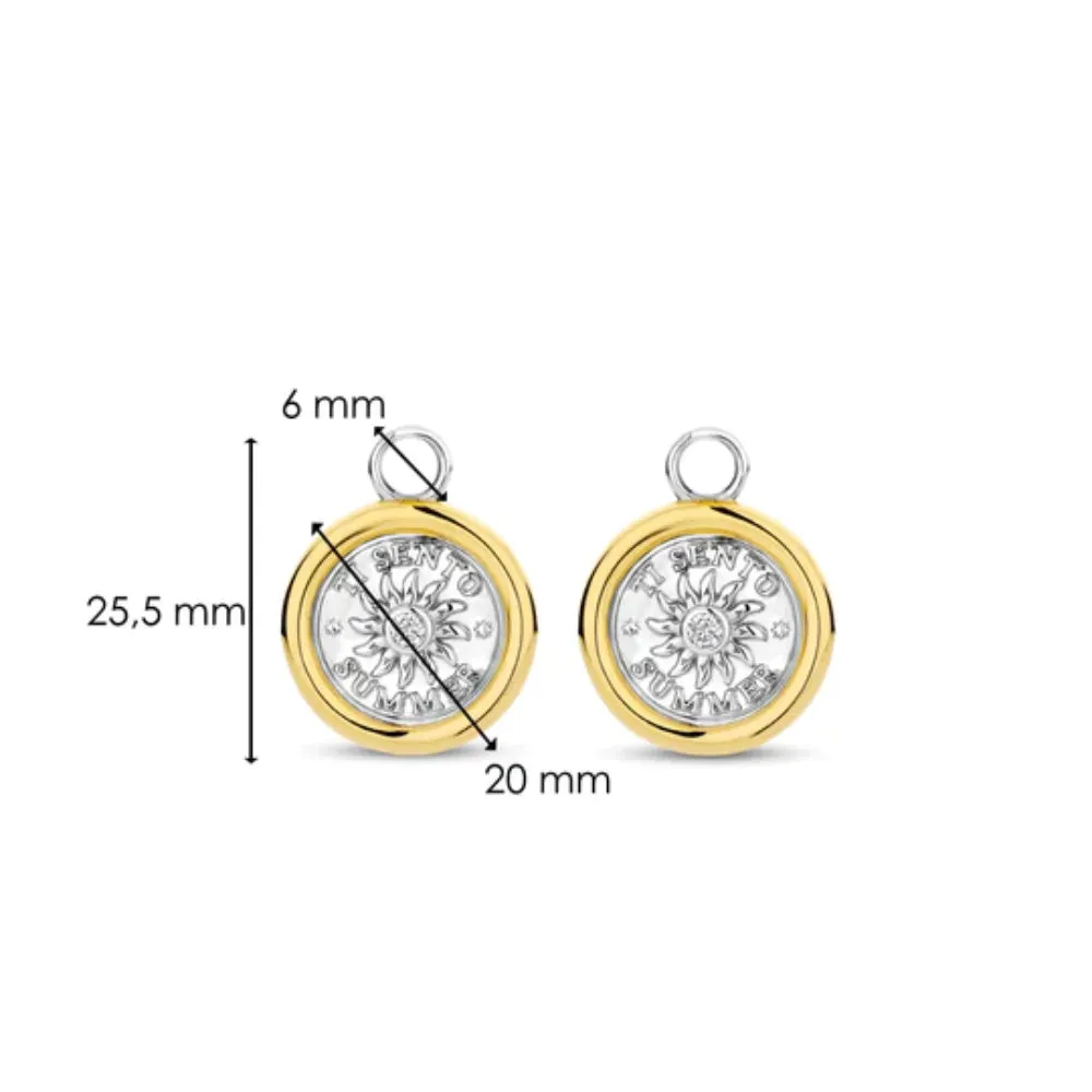 Ti Sento Two-Tone Sun Coin Ear Charms