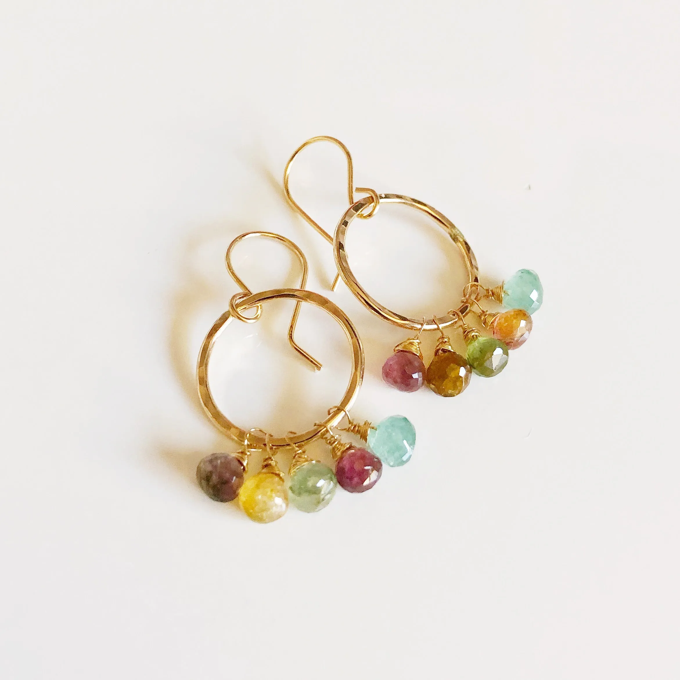 Tourmaline hoops earrings (E525)