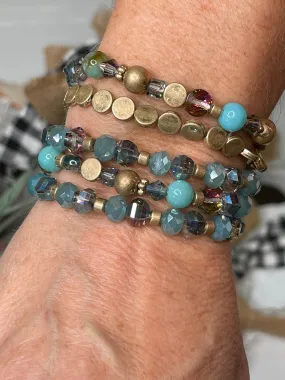 Turquoise & Gold Bead Bracelet