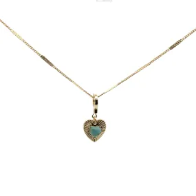 Turquoise Heart Charm Necklace