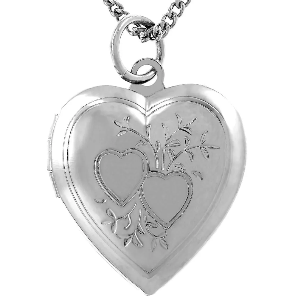 Two Hearts Locket, Rhodium