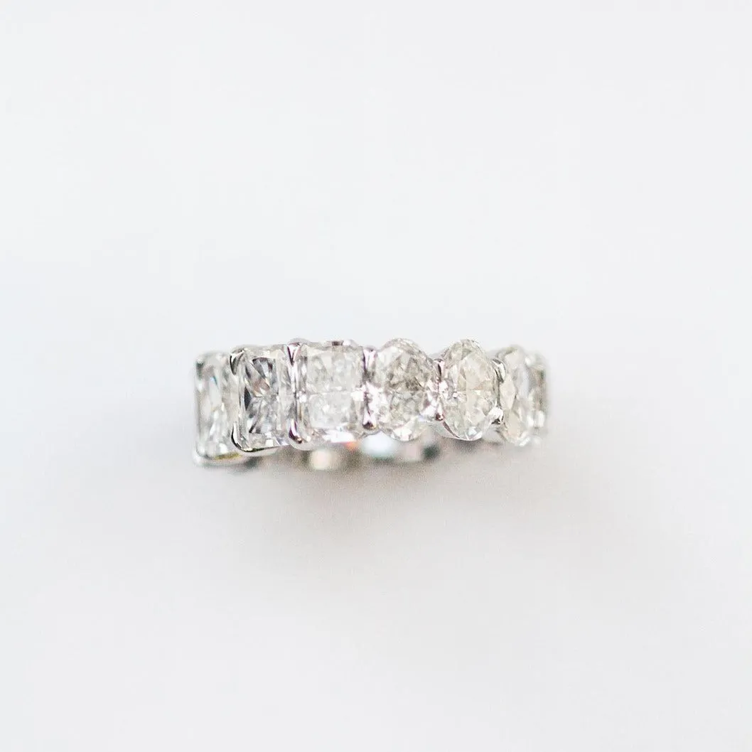 Unique Eternity Oval cut Radiant cut Moissanite Band