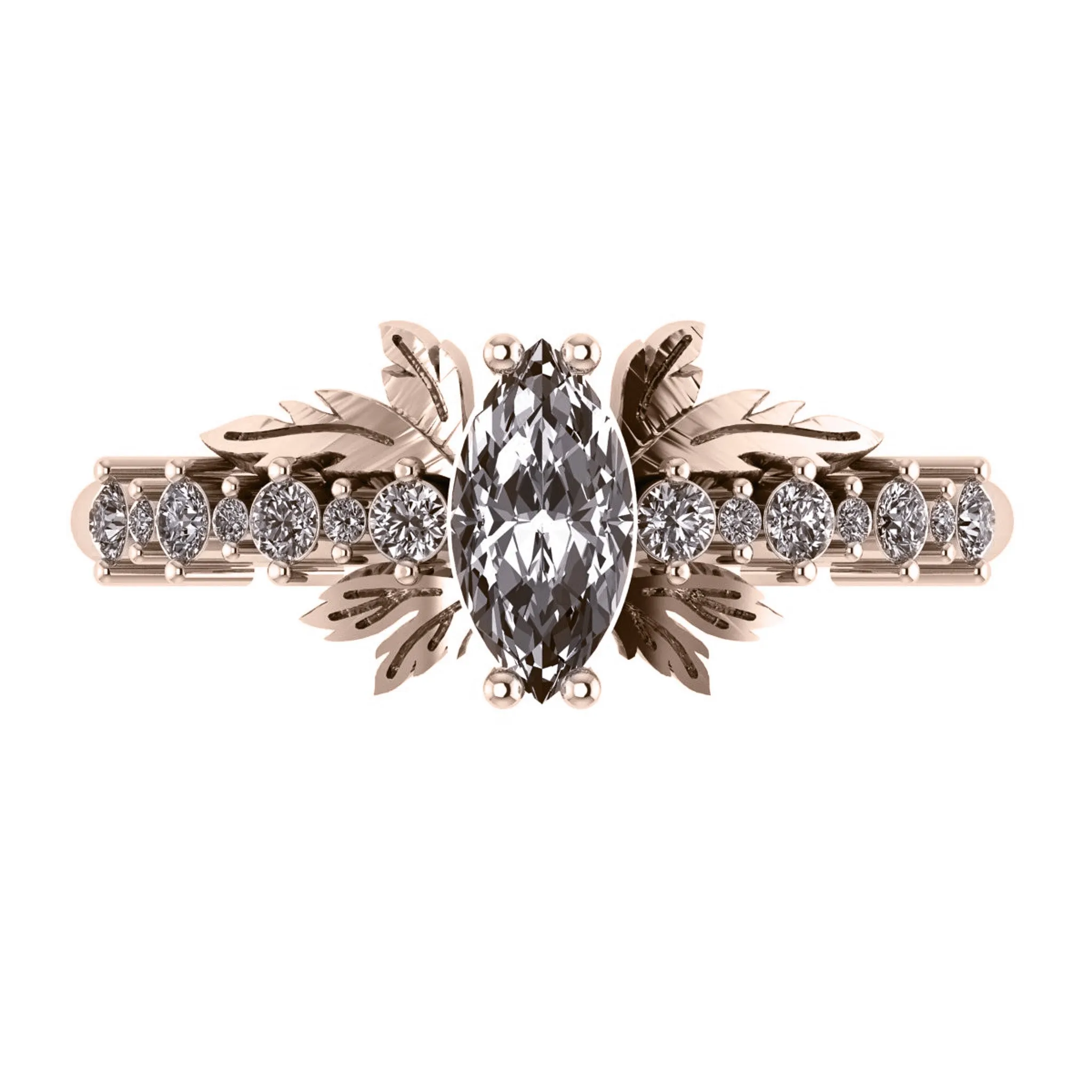 Verbena | 8x4 mm marquise cut engagement ring setting