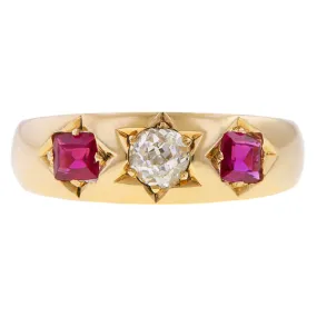 Victorian Old Mine & Ruby Ring