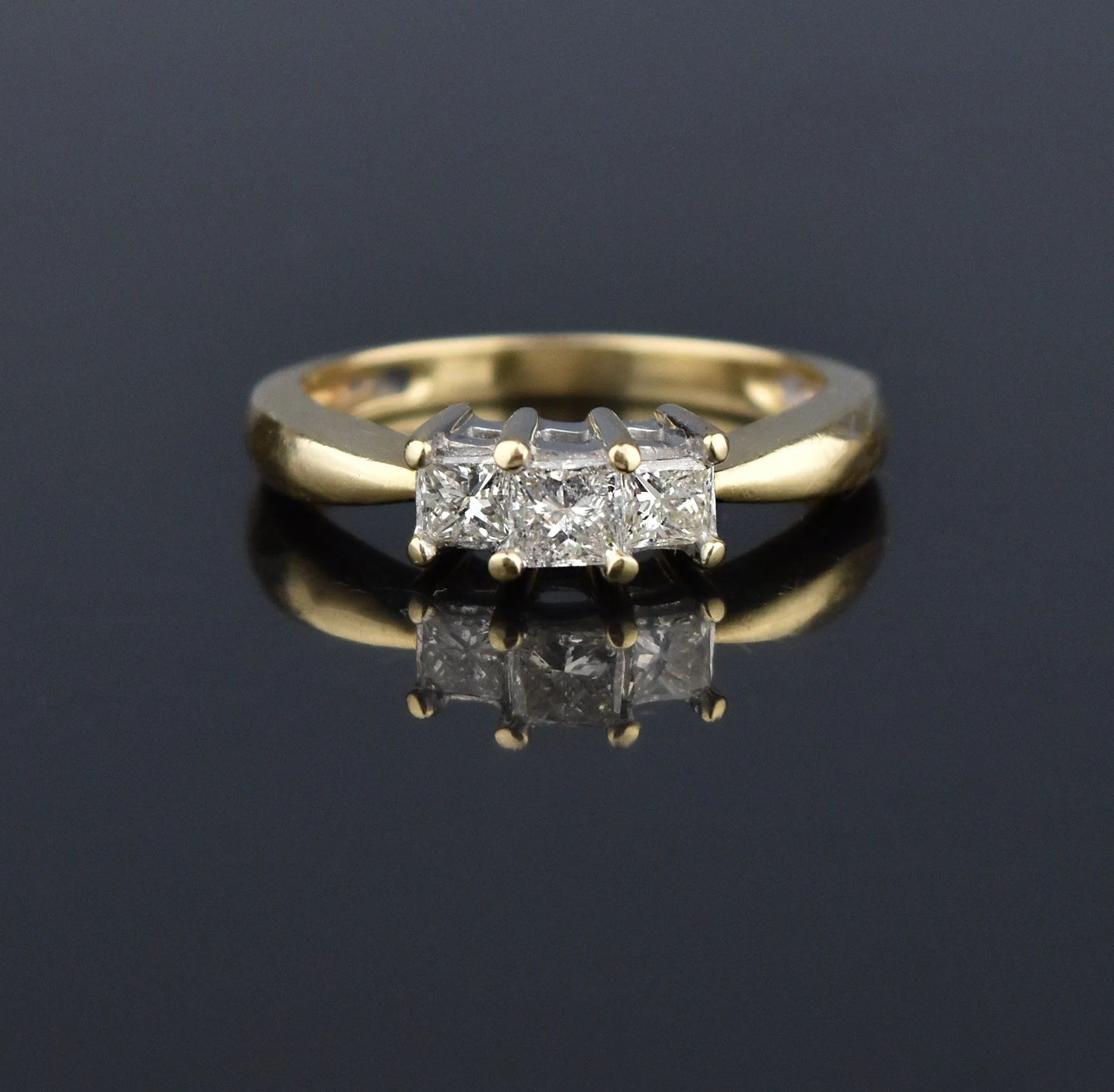 Vintage 14K Gold .65 CTW Princes Cut Diamond Ring