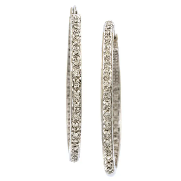 Vintage Diamond Hoop Earrings