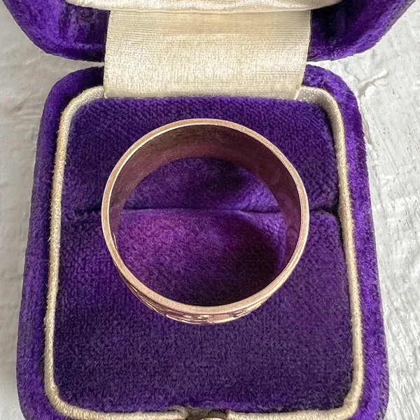 Vintage Patterned Wedding Band Ring