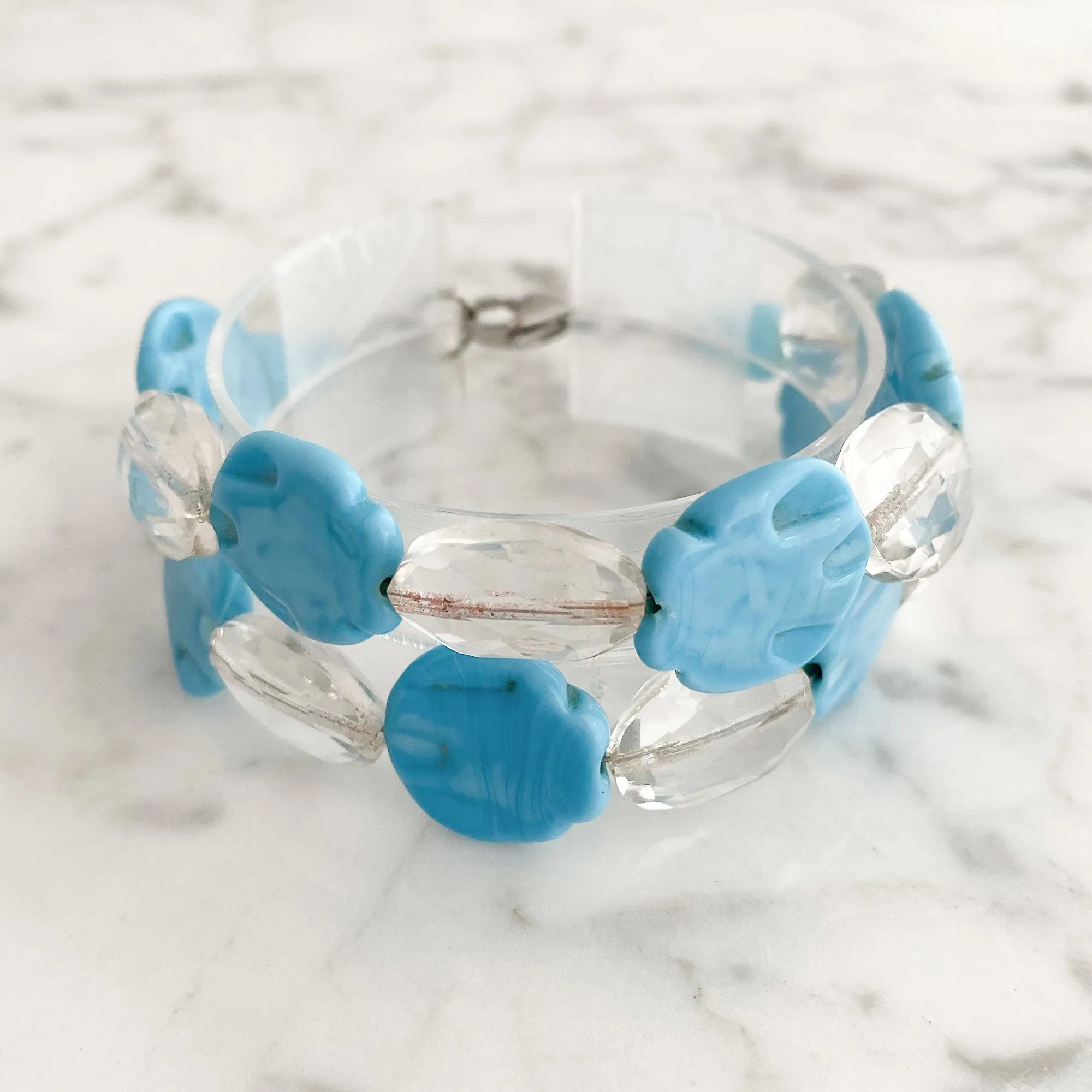 XIMENA vintage blue and crystal bracelet