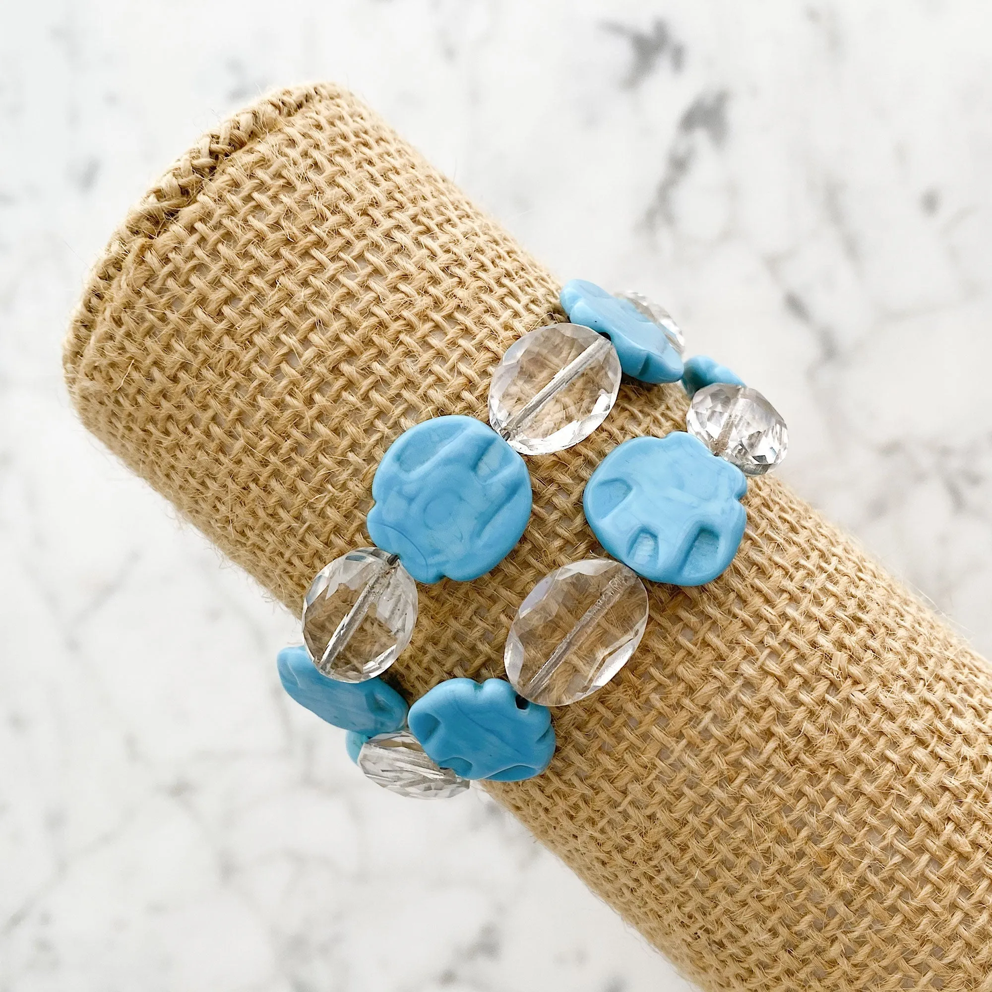 XIMENA vintage blue and crystal bracelet