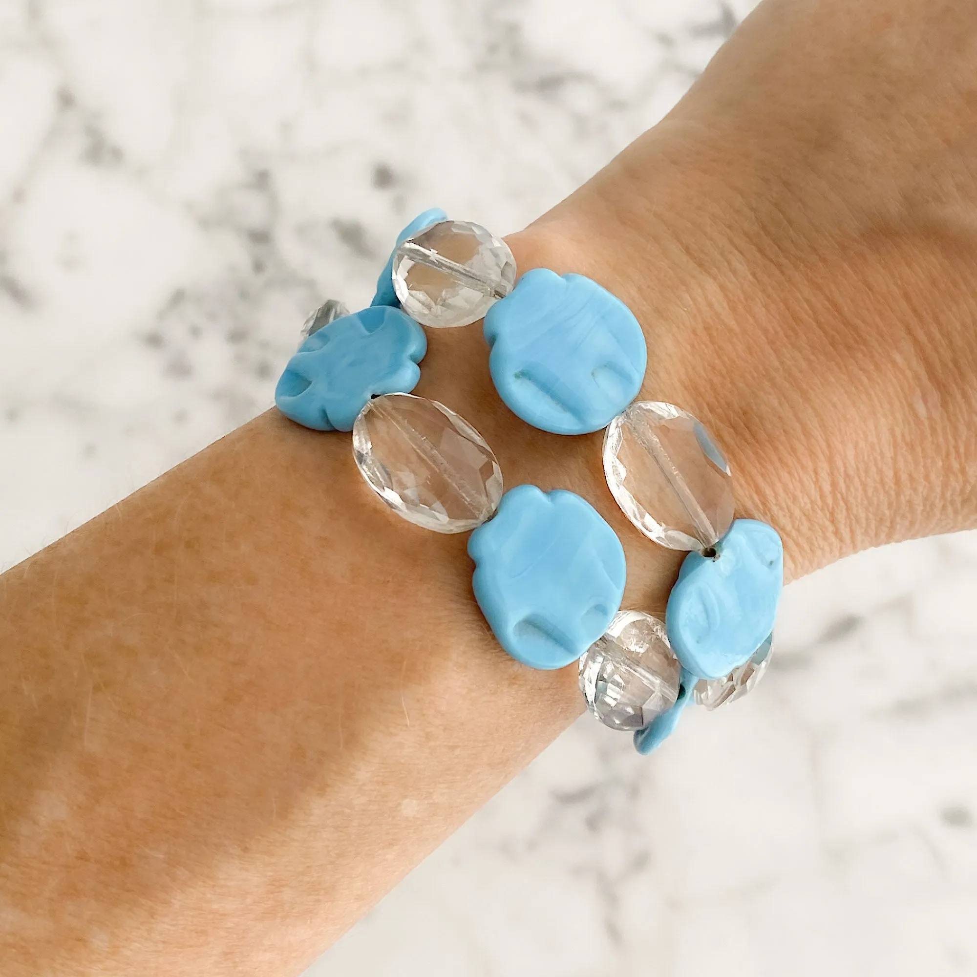 XIMENA vintage blue and crystal bracelet