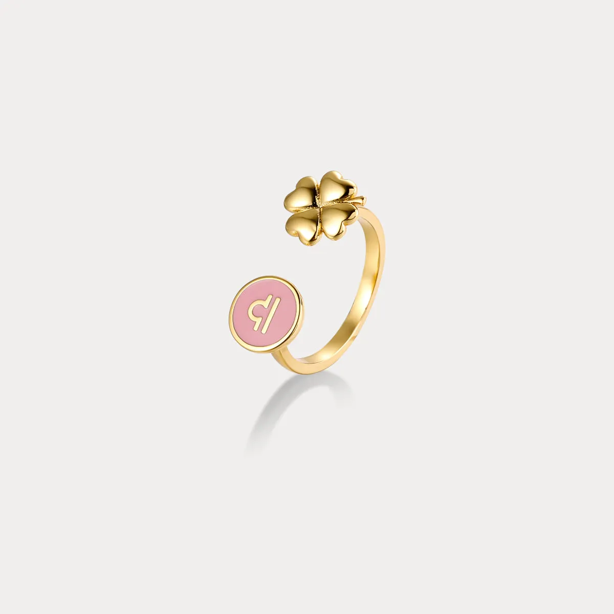 Zodiac Sign Four-leaf Clover Ring